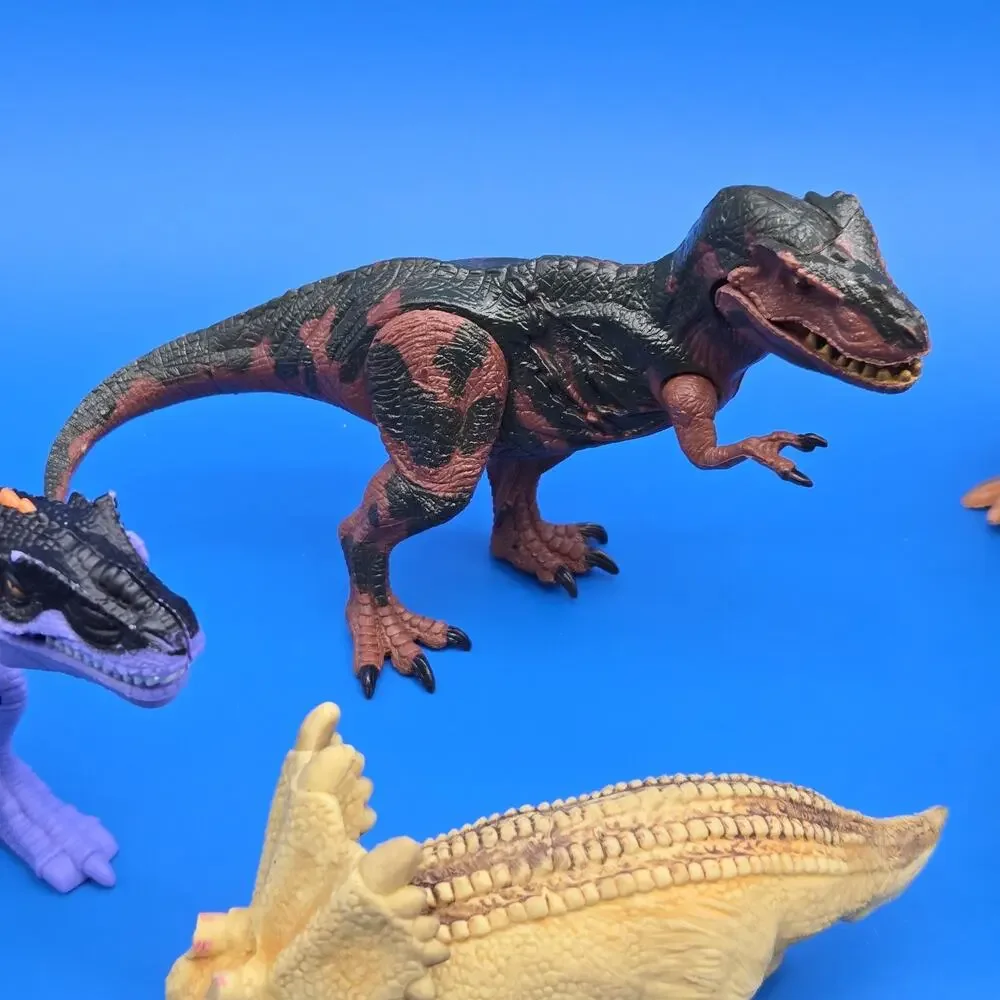 Lot of 8 Dinosaur Toys Figures T-Rex Triceratops Stegosaurus Raptor Mixed Brands